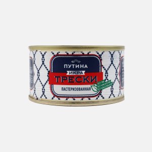 Икра Путина трески пробойная соленая пастеризованная ж/б/ключ 125г