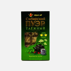 Напиток чайный ИванДа Сибирский Пуэр таежный плитка к/к 96г