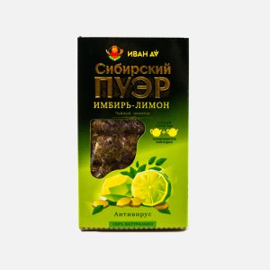 Напиток чайный ИванДа СибирскийПуэр имбирь и лимон плитка к/к 96г