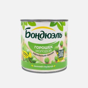 Горошек Бондюэль зеленый молодой ж/б 425мл