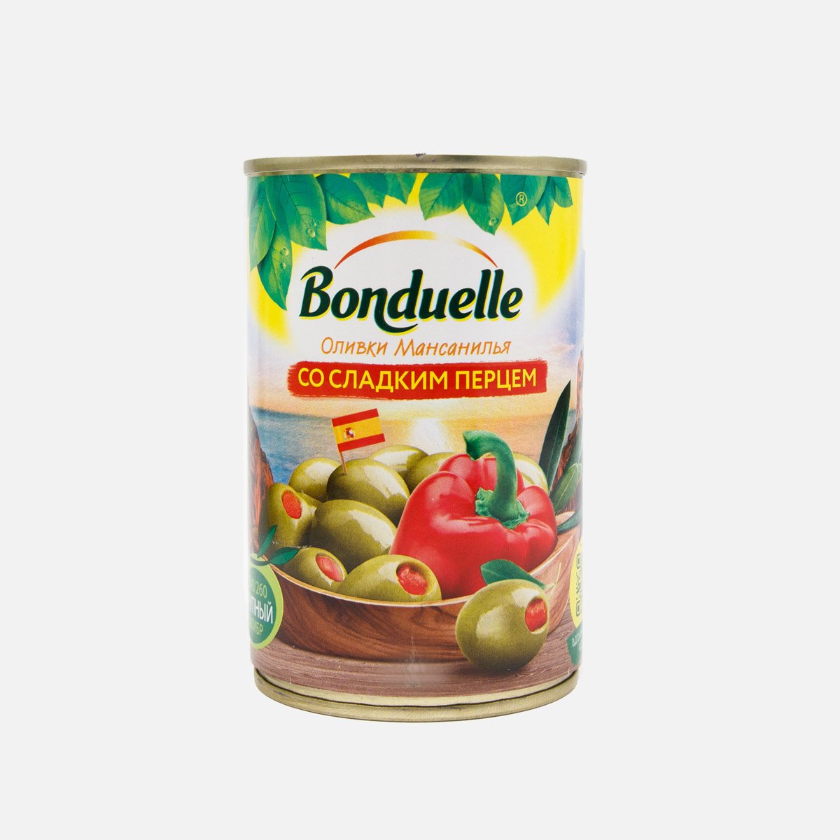 Оливки Бондюэль Мансанилья со сладким перцем ж/б 314мл Оливки Бондюэль Мансанилья со сладким перцем ж/б 314мл
