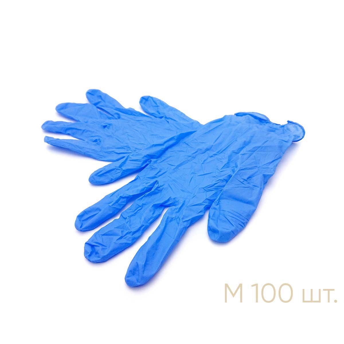 Перчатки нитриловые нестерильные M 100шт