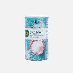 Соль 4Лайф морская йодированная мелкая в/с помол №0 пл/б 250г