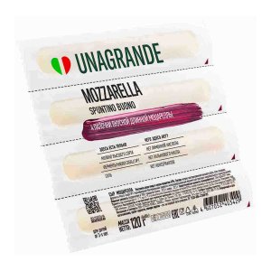 Сыр Унагранде Моцарелла палочки 45% пл/уп 120г