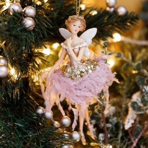 Украшение елочное Балерина Лаванда 7,5х4х15см полистоун 208104