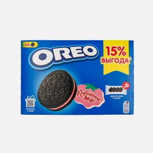 Печенье Орео c какао и начинкой со вкусом клубники к/к 228г