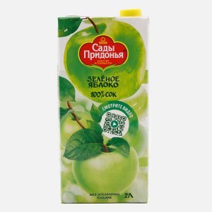 Сок Сады Придонья Яблочный из зелен яблок освет восстанов т/п 2л