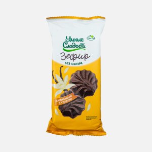 Зефир Умные сладости вкус ванили со стевией глазированный 60г