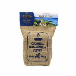 Кофе Рокка Колумбия в зернах средняя обжарка м/у 500г