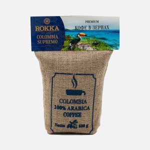 Кофе Рокка Колумбия в зернах средняя обжарка м/у 500г