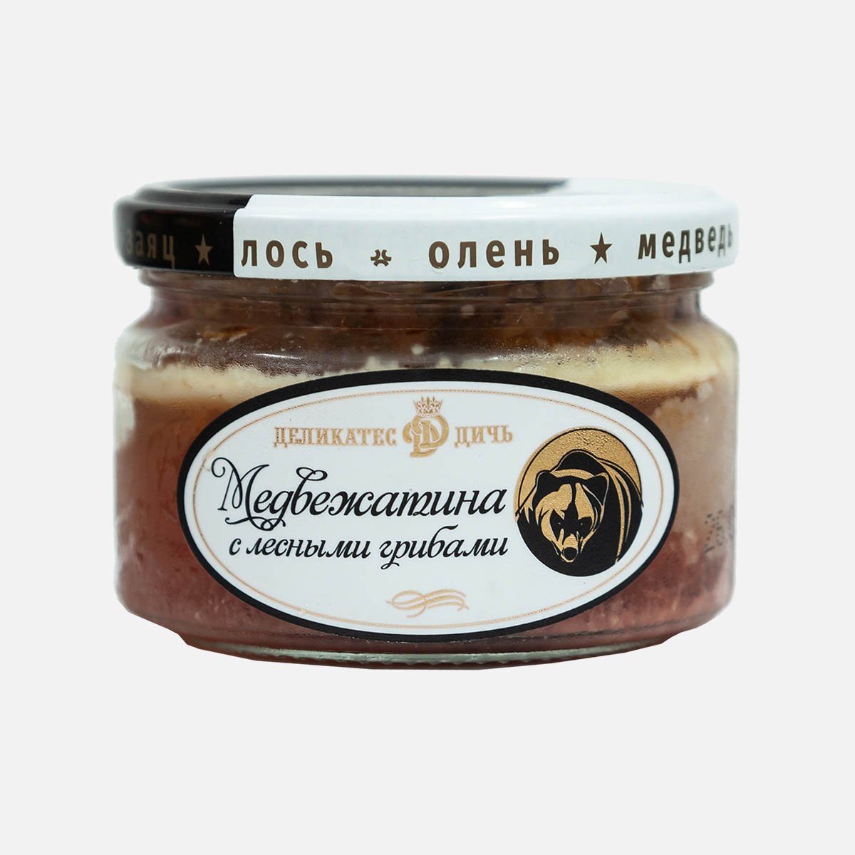 Мясо Деликатес Дичь Медвежатина томленая с лесн грибами ст/б 220г Мясо Деликатес Дичь Медвежатина томленая с лесн грибами ст/б 220г