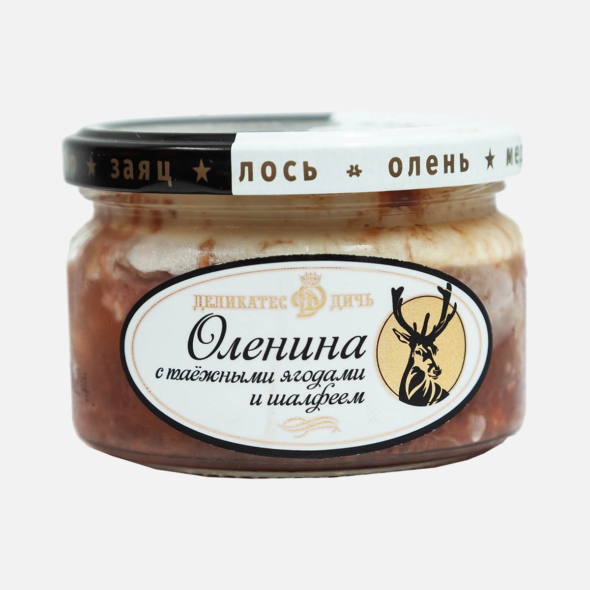 Мясо Деликатес Дичь Оленина томлен с таеж ягодами и шалфеем ст/б 220г Мясо Деликатес Дичь Оленина томлен с таеж ягодами и шалфеем ст/б 220г
