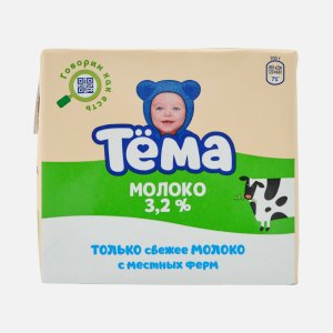 Молоко Тёма 3.2% т/п 500мл 