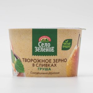 Продукт твор Село зеленое Творожное зерно в сливках Груша 5% 130г