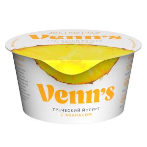 Йогурт Веннс Греческий с ананасом обезжиренный 0.1% 130г