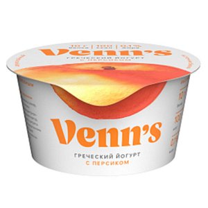 Йогурт Веннс Греческий с персиком обезжиренный 0.1% 130г