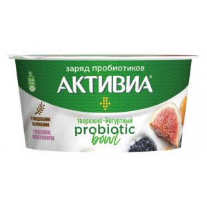 Биопродукт к/м Активиа творожно-йогуртный пищ волокна/чернослив/курага/инжир/изюм обогащ 3.5% пл/ст 135г