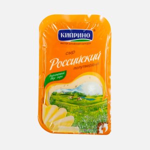 Сыр Киприно Российский слайсы 50% пл/уп 125г