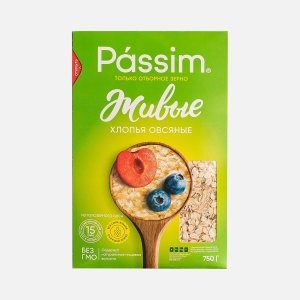 Хлопья Пассим Живые из голозерного овса пл/пак 400г