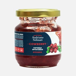 Горчица Андриано Солинар Брусничная ст/б 120г