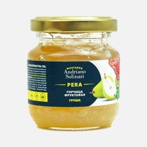 Горчица Андриано Солинар Грушевая ст/б 120г