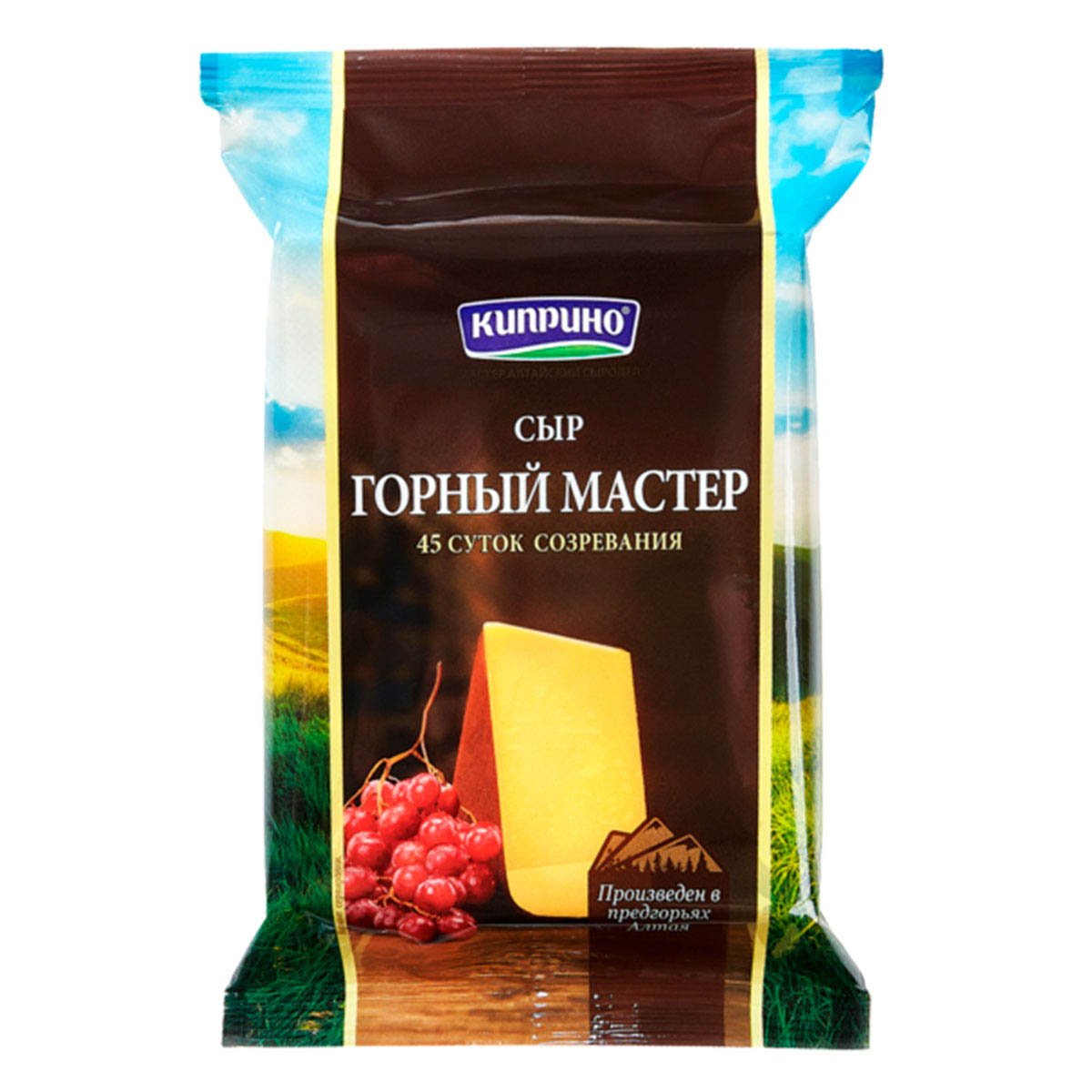 Сыр Киприно <b>Горный</b> <b>мастер</b> 50% пл/уп 180г.