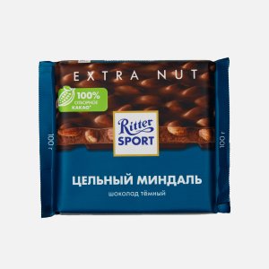 Шоколад Риттер Спорт темный с цельным миндалем 100г