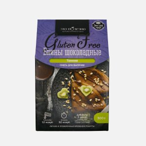 Смесь Полеззно д/выпечки Блины шоколадные тонкие к/к 300г