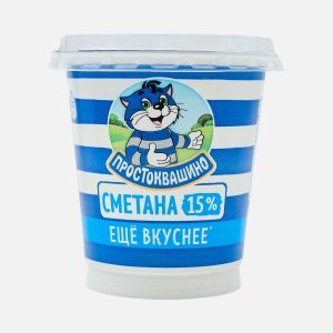 Сметана Простоквашино 15% пл/ст 300г