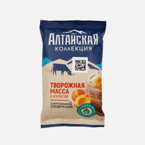 Масса творожная Алтайская коллекция с курагой 7.5% фольга 180г