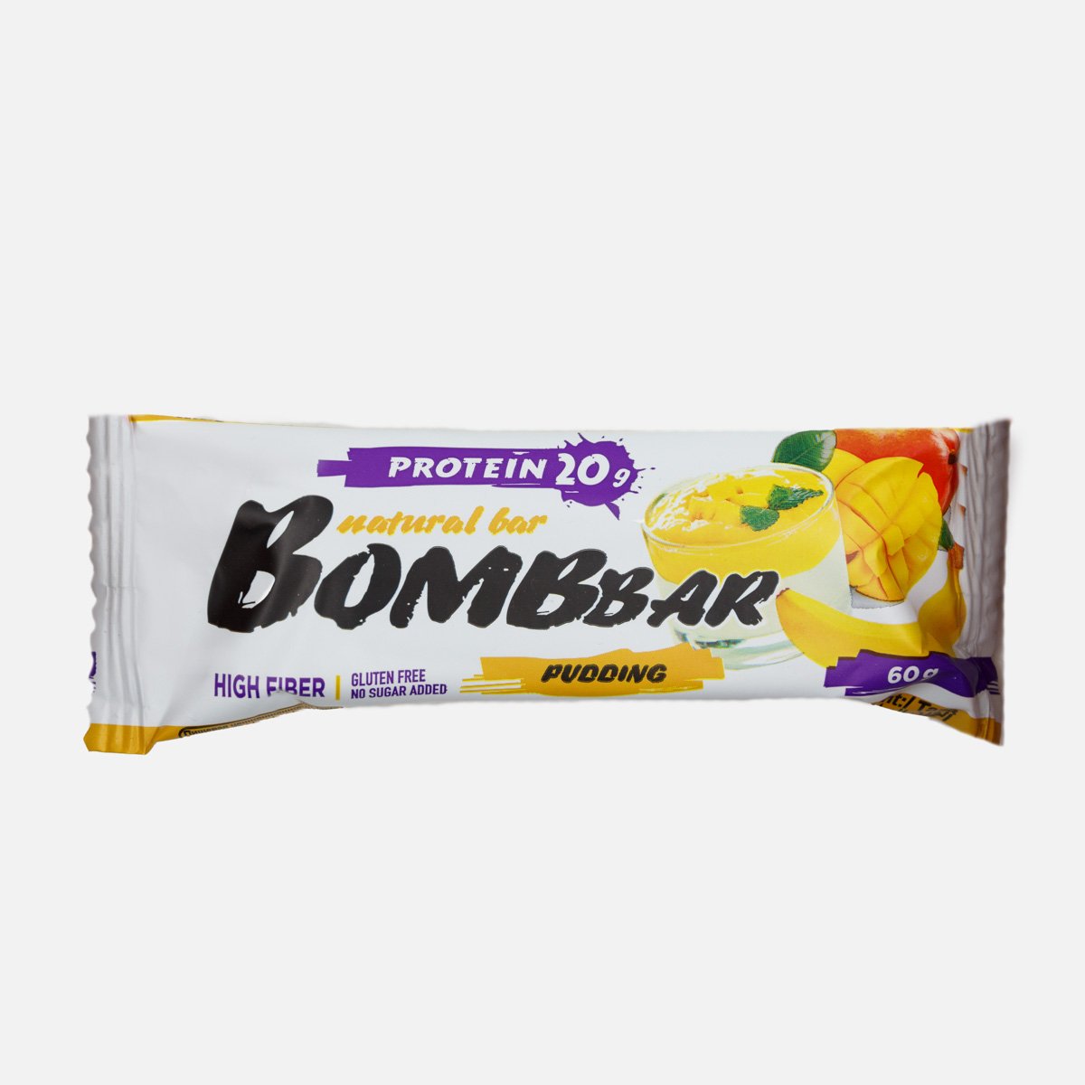 Батончик Бомббар Пудинг манго/банан неглазиров протеинов 60г Батончик Бомббар Пудинг манго/банан неглазиров протеинов 60г