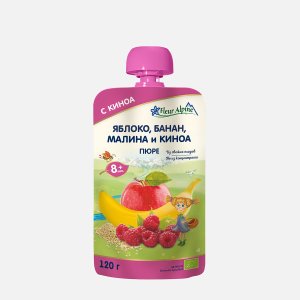 Пюре Флер Альпин Яблоко/банан малина/киноа c 8мес 120г