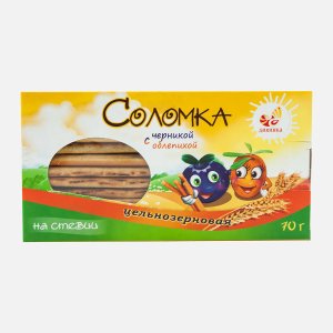 Соломка Дивинка с облепихой и черникой цельнозер на стевии к/к70г