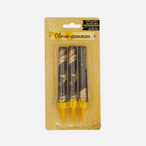 Набор тортовых свечей Праздничные фонтаны со звездами 12,5см 3шт