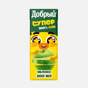 Сок Добрый Супер Джус Яблоко Актив кид т/п 0,2л