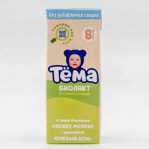 Продукт к/м Тёма Биолакт без сахара с 8мес 3.4% т/п 206г