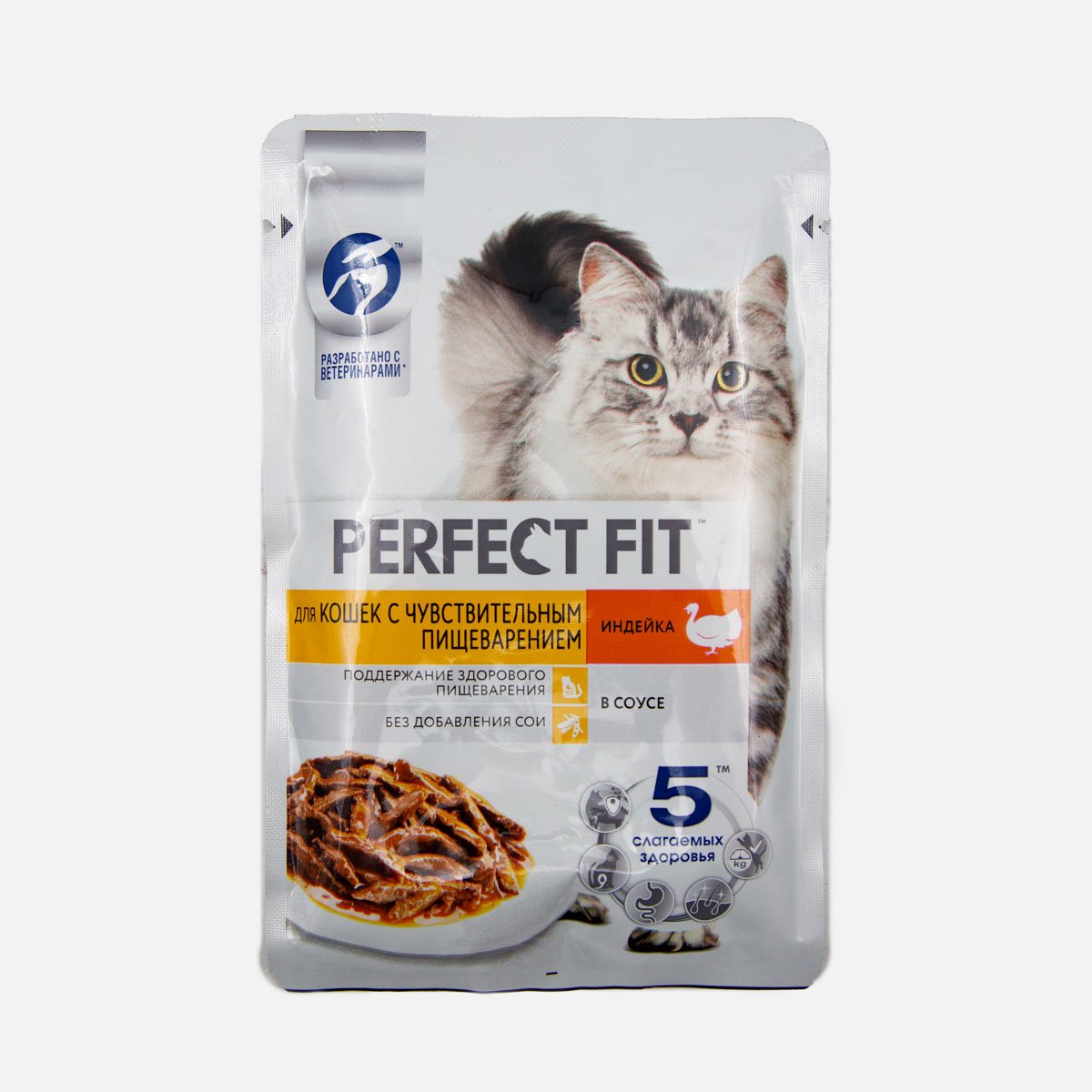 Корм Перфект Фит д/кошек с чувствит пищевар Индейка в соусе пауч 75г Корм Перфект Фит д/кошек с чувствит пищевар Индейка в соусе пауч 75г