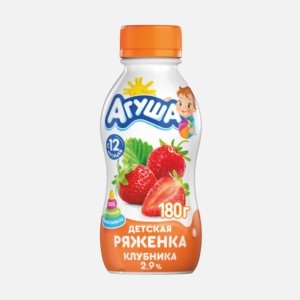 Ряженка Агуша Клубника 2.9% с 12мес 180г
