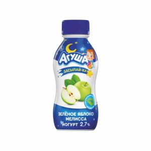 Йогурт Агуша Засыпай-ка Зеленое яблоко/мелисса 2.7% с 8мес 180г