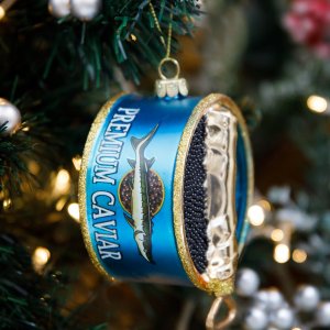 Украшение елоч Икра черная стекло 8,5х5х10,5см GLT534