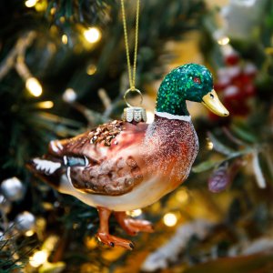 Украшение елоч Селезень стекло 12х5х9см GLT572