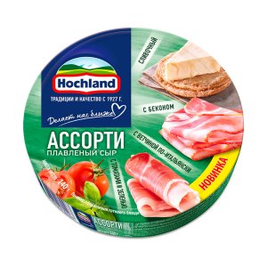 Сыр Хохланд Ассорти зеленое плавленый 55% к/к 140г