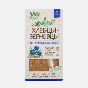 Хлебцы-зерновцы Вита Фэмили Пшеница/овес с льняным семенем 120г