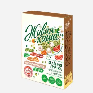 Живая каша Вита Фэмили Зеленая гречка с грибами к/к 300г