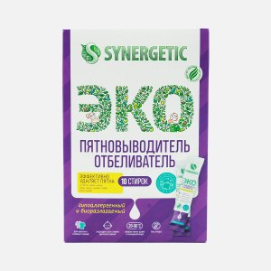 Отбеливатель-пятновывод Синергетик активный кислород 10 стирок 10х25г
