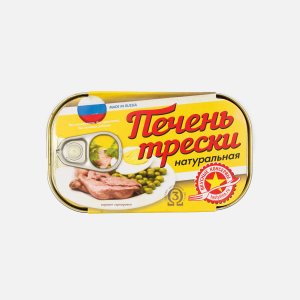 Печень трески Вкусные консервы натуральная ГОСТ ж/б/кл 115г