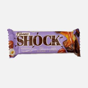 Батончик ФитнесШок Шоколад/фундук с карамелью глазированный 50г
