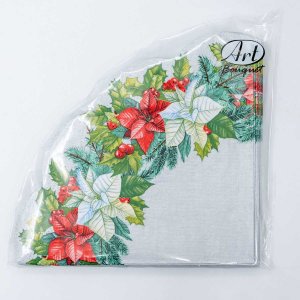 Салфетки Арт Букет Рондо Белая краса бум 33*33 3сл серебро 12лист