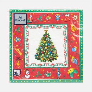 Салфетки АртБукет Новогодняя сказка на красном бум 33*33 3сл 20 лист
