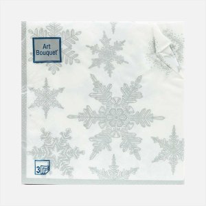 Салфетки АртБукет Снегопад серебро бум 33*33 3сл 20 лист